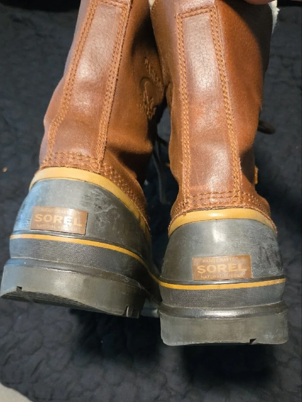 Sorel Caribou Brown and Black Insulated Lace-Up Winter Boots